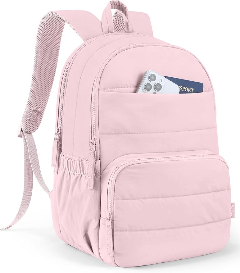 Travel Backpack for Women, 15.6 Inch College Laptop Backpack, Water Resistant Work Backpacks, Cute Quilted Bookbag