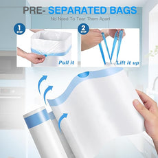 Charmount Small Trash Bags 4 Gallon, 200 Count Drawstring Mini Garbage Bags, Plastic Trash Can Liners for Bathroom Accessories, Bedroom, Dorm Room Essentials, Office