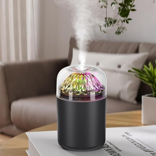 Small Humidifier-Car humidifiers with colored lights, USB Personal Desktop Humidifier for Baby Bedroom Office Home,2 Mist Modes,Whisper-Quiet Operation