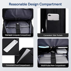 VGOAL Laptop Backpack fit 15.6 inch, Commuting Business Bag Lightweight Casual Daypack with USB Charging Port for Business, Travel, Daily Use