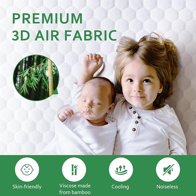 Moonsea Twin XL Mattress Protector, Eco-Friendly, 3D Air Smooth Fabric, Breathable, Noiseless, Deep Pocket, Waterproof