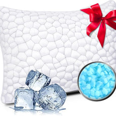 SUPA MODERN Cooling Bed Pillows for Sleeping 1 Pack Shredded Memory Foam Pillows Adjustable Cool Pillow for Side Back Stomach Sleepers Luxury Gel Pillows Standard Size, for Women Men