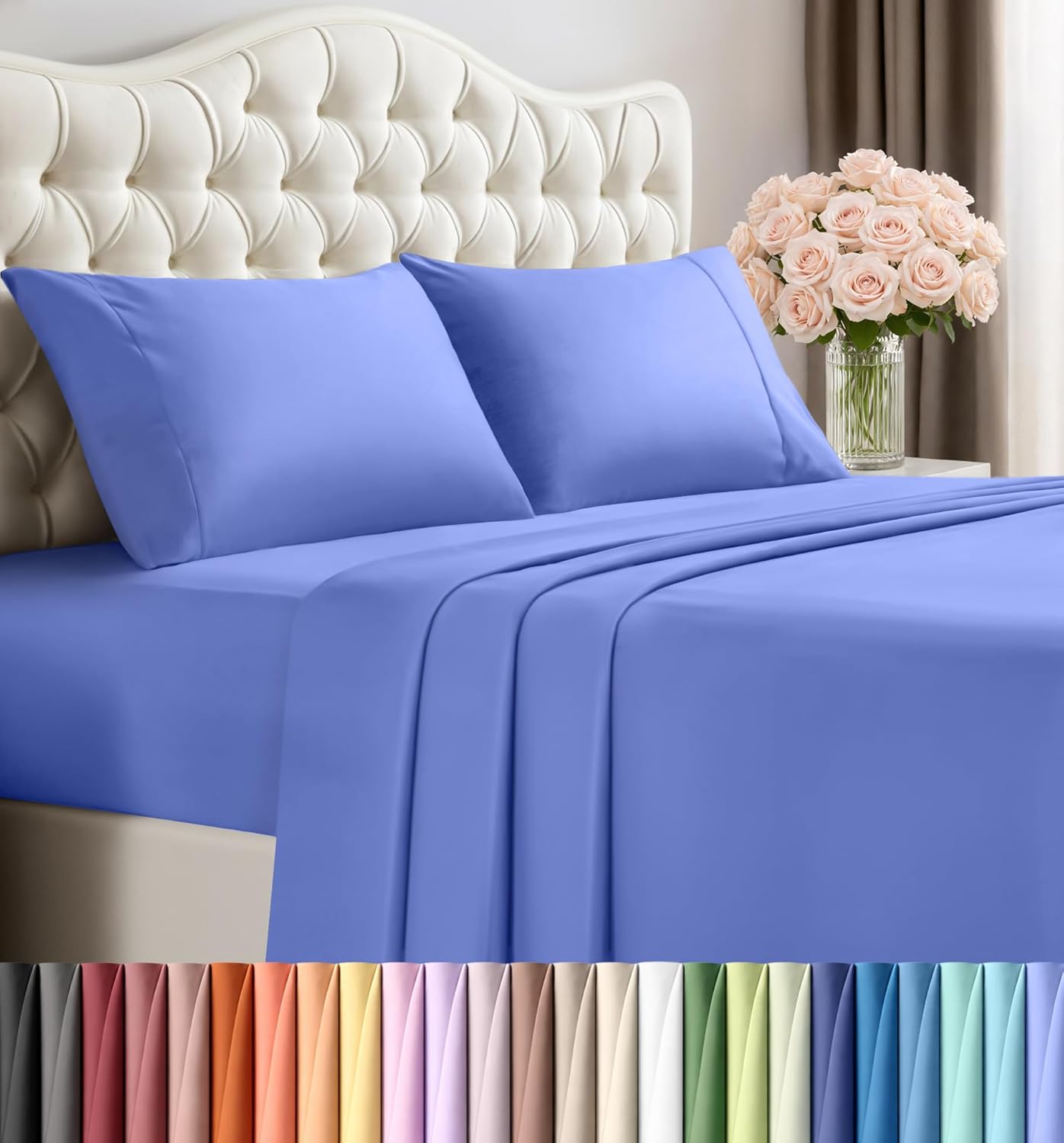Utopia Bedding Queen Size Sheet Set – 4 Piece Bed Sheets, Soft and Breathable Microfiber, Includes 1 Fitted Sheet, 1 Flat Sheet and 2 Pillowcases – Oeko Tex (Grey) Dormly