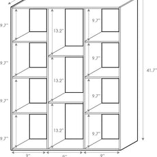 Furinno LUDER Book Shelf, 11-Cube Bookshelf, Reversible Bookcase, 9.4 x 29.1 x 41.7, for Living Room, Bedroom, Home Office, White