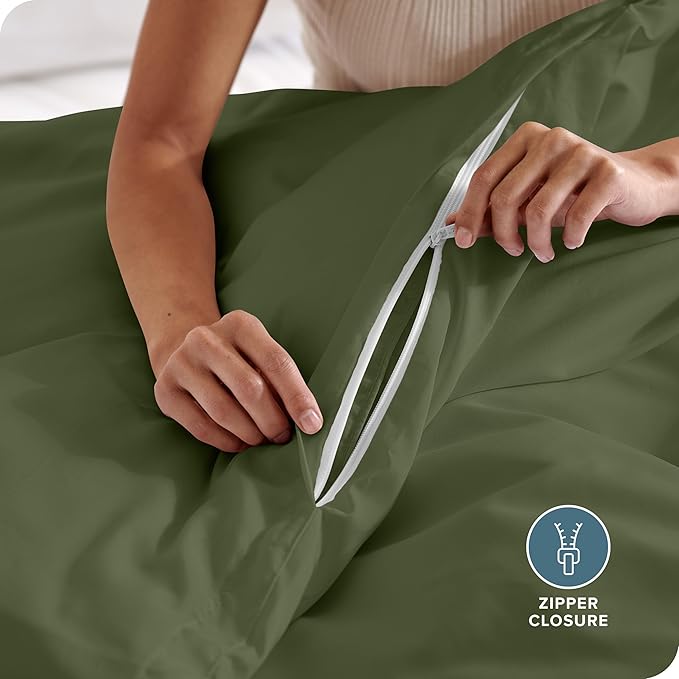 Bare Home Bedding Duvet Cover California King Size - Premium 1800 Super Soft Collection - Lightweight, Cooling - Soft Breathable Bedding Duvet Cover (Cal King, Cypress)