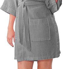 Turquaz Lightweight Short Robes For Women Waffle Kimono Bathrobe - Soft, Fast-Drying, Long-Lasting Cotton Blend