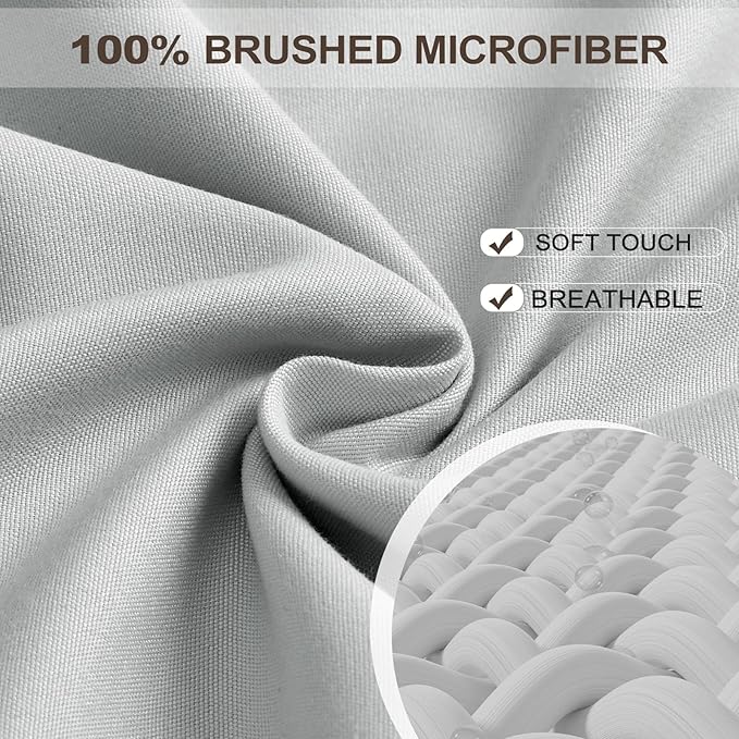 FreshCulture Queen Fitted Sheet Only - Hotel Quality Ultra Soft & Breathable Brushed Microfiber Fitted Sheet with 21 Inch Deep Pockets - Fits Queen Size Bed (Light Grey)
