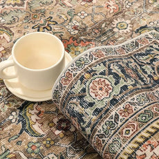 6x9 Washable Area Rug Brown Vintage Distressed Living Room Bedroom Large Throw Rug Non Slip Low Pile Soft Accent Indoor Floor Carpet for Dining Room Office Entryway Kitchen