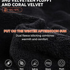 DAVID ARCHY Men's Hooded Robe Soft Coral Fleece Microfiber Bathrobe