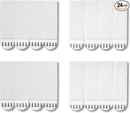 24-Pairs(48 Strips) Medium Picture Hanging Strips, Hook and Loop Tape, Picture Hanger Damage Free, Waterproof Adhesive Strips for Frame Hanging and Christmas Decorations, Heavy Duty