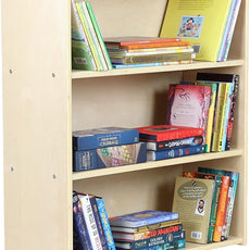 3-Shelf Bookcase, Montessori Bookshelf and Storage Unit in Birch Plywood, Arts & Crafts Supplies Organizer for Toddlers (36