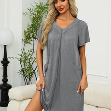 Ekouaer Women Robe Zipper Front Mumu Duster Robes Zip Up Housecoat Soft Sleepwear with Pockets