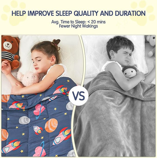 yescool Weighted Blanket 5 Pounds Cooling Weighted Lap Blanket, Space Plane Heavy Blankets for Sleeping, Breathable Weighted Throw Blanket for 40-60lbs, 36"x48"