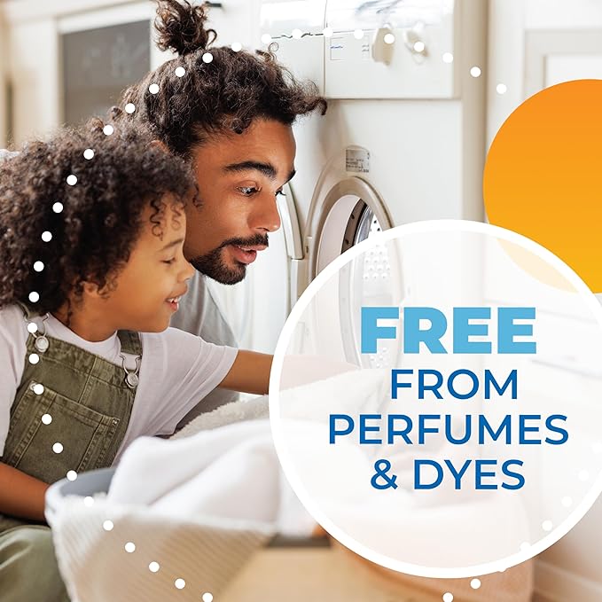 ARM & HAMMER 5-in-1 Power Sheets Laundry Detergent, Free & Clear, 50 Count, up to 100 Small Loads