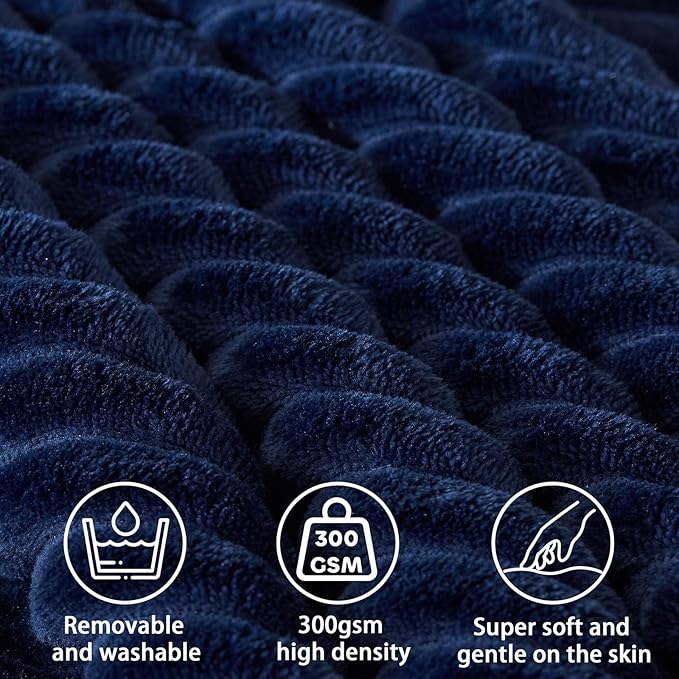 Headboard Wedge Pillow + A Long Neck Roll Pillow Body Pillow，Large Headboard Pillow with Removable Cover (Blue, Queen：59x8x20 inches)