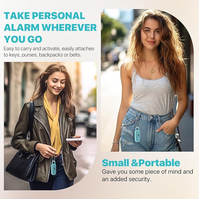 Personal Safety Alarm for Women Girls, 130dB Loud Siren + LED Light, Stylish Keychain, Easy-Pull Emergency Self-Defense for Night Safety, Running, Travel, College Students & Stocking Stuffer Gifts