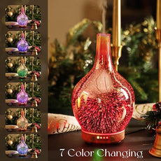 Porseme Rose Gold Essential Oil Diffuser 3D Glass Aromatherapy Ultrasonic Humidifier, Waterless Auto-Off, Timer Setting, BPA Free, Air Refresh for Home Hotel Yoga Leisure SPA Gift 150ml