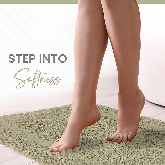 Martex 100% Cotton Ringspun Bath Rug Super Soft Super Absorbent Essential Bathroom Rugs Non-Slip Bath Mat Quick Drying Bath Mat Sea Green