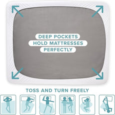 Bare Home Full Size Mattress Protector - 100% Waterproof & Breathable - Premium Cooling Mattress Cover - Protects Against Spills - Vinyl Free Noiseless - Protect Your Mattress (Full, White)