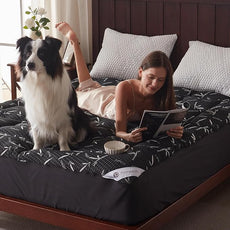 100% Waterproof Twin XL Size Mattress Topper, Thick Pillow Top Mattress Pad，Up to 22 Inch Deep Pocket, Soft Breathable Mattress Pad for Back Pain，Protector Cover (Black)