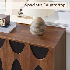 Sideboard Buffet Cabinet with Storage, 31.5” Mid Century Modern Storage Cabinet with Adjustable Shelf and 2 Doors for Dining Room, Living Room,Entry