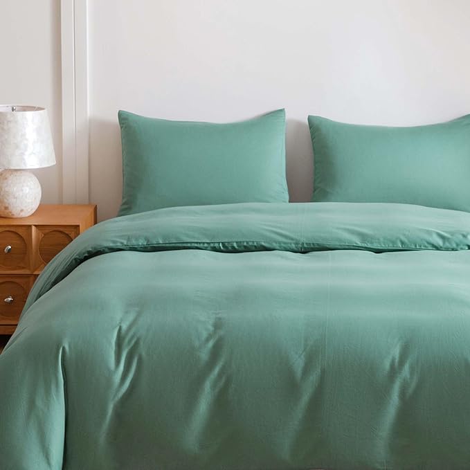 HeimenAogo Egyptian Staple Cotton Duvet Cover Set King Size, Ultra Soft and Breathable Comforter Cover with Zipper Closure, High Thread Count Long Staple Cotton Blanket Cover (104"×90"), Oil-Blue