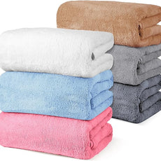 VitalCozy Set of 6 Large Bath Towels for Bathroom 28 x 55 Inches Soft Absorbent Shower Towels Bulk for Daily Use Gym Beach Pool Hotel(Multicolor)