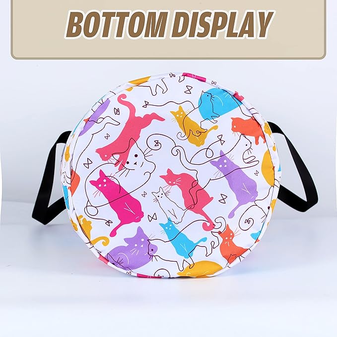 Cute Cat Laundry Basket Foldable Oxford Cloth Funny Tote Bag Laundry Hamper Clothes Storage Bucket Organizer For Bathroom/Laundry Storage/Bedroom Storage Basket 17.7x13.7 Inch