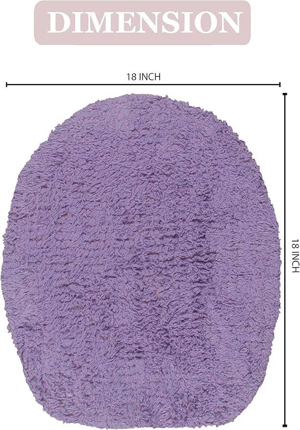 Home Weavers Double Ruffle Collection Absorbent Cotton, Soft Rug, Machine wash Dry, 18"x18", Purple