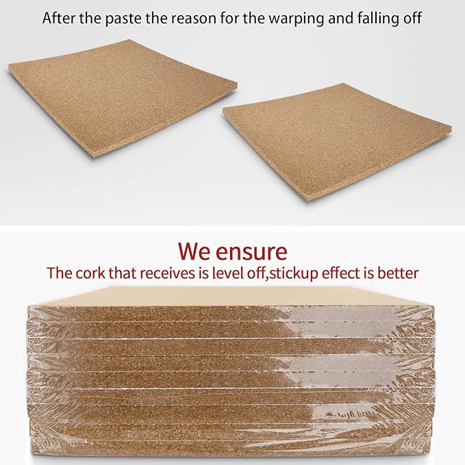 Cork Board Tiles 12”X 12” – 1/2” Thick Cork Board – Bulletin Board – Pin Board Decoration for Pictures,Ultra Strength Adhesive Backing – 9 Pieces Cork Boards for Walls – 1 Box Push Pins