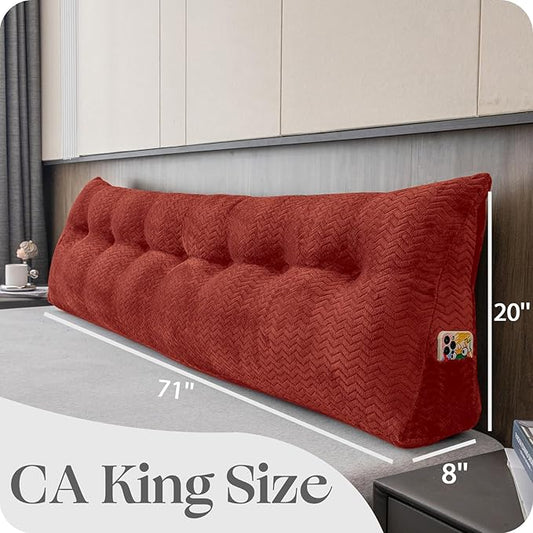 Large Bolster Triangular Headboard Wedge Backrest Positioning Support Bed Rest Reading Pillows Headboard Wedge Pillows for Day Bed with Removable Cover