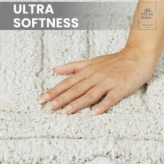 voyzz home Luxurious 100% Cotton Bathroom Rug Mat - Featuring Ultra-Soft Plushness, Non-Slip Design, Thickness, and Washability. Enhancing Home Decor, Bath Mat Measuring 20