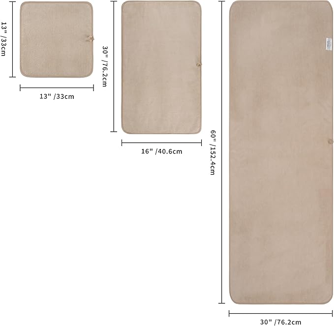 POLYTE Oversize, 60 x 30 in., Quick Dry Lint Free Microfiber Bath Towel Set, 6 Piece (Beige)