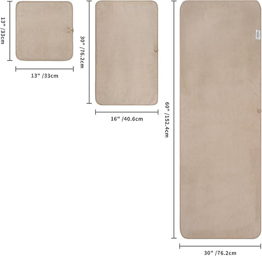 POLYTE Oversize, 60 x 30 in., Quick Dry Lint Free Microfiber Bath Towel Set, 6 Piece (Beige)