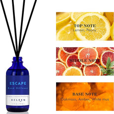 Reed Diffusers Set, 3.7 Oz Scent Diffuser, 6 Reed Diffuser Sticks, Home Fragrance Hyacinth, Peony & Citrus, Aromatherapy Oil Diffuser Reeds, More Masculine Scent, Bathroom & Office Decor 110ml