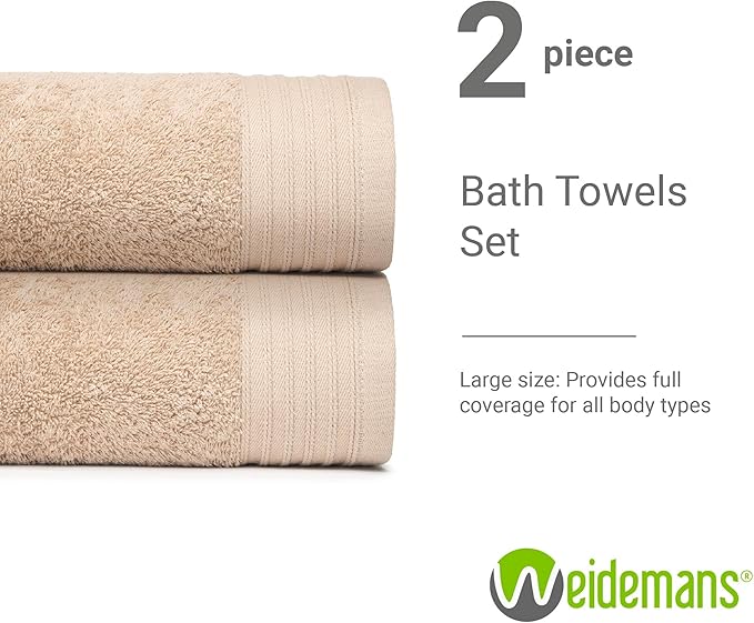 100% Cotton Towels 35" X 70" | Sand Towels Set of 2 Ultra Soft and Highly Absorbent Bath Towel Set Cotton, Gym, Hotel, Spa, Machine Washable