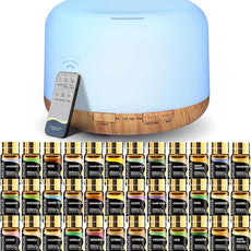 SACATR Essential Oil Diffusers for Home with 36x5mL Oil Diffuser Sets, Ultrasonic Technology, Remote Control for Home Office, Auto Shut-Off 4 Timers 15 Colors