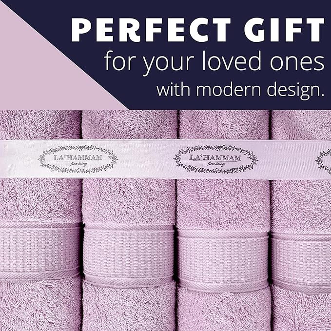 Personalized Towels, Hotel & Spa Quality, Super Soft, Highly Absorbent, Bathroom Towel Sets, 100% Turkish Genuine Cotton Monogrammed Towels 2 Piece Hand Towel Set for Face, Dorm, Gym & Spa, Lilac
