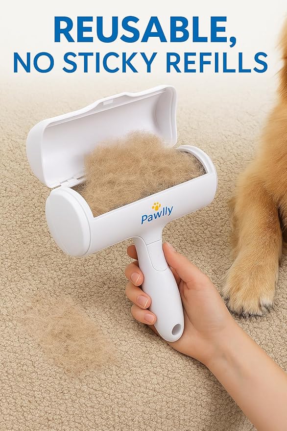 Pet Hair Remover Roller – Reusable Lint Roller for Pet Hair, Dog & Cat Hair Remover – Self-Cleaning Fur Removal Tool for Couch, Sofa, Furniture, Carpet, Car Seats & Bedding – No Refills Needed