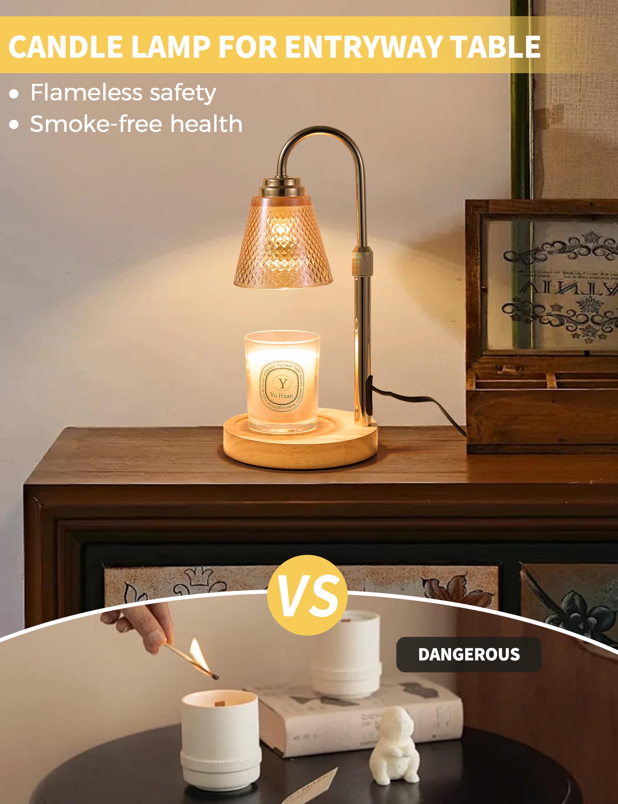 Candle Warmer Lamp with Timer Dimmer, Birthday Gifts for Mom Women Friend Sister, House Warming Gifts, Wax Melt Warmer, Office Apartment Dorm Room Home Decor Dormly