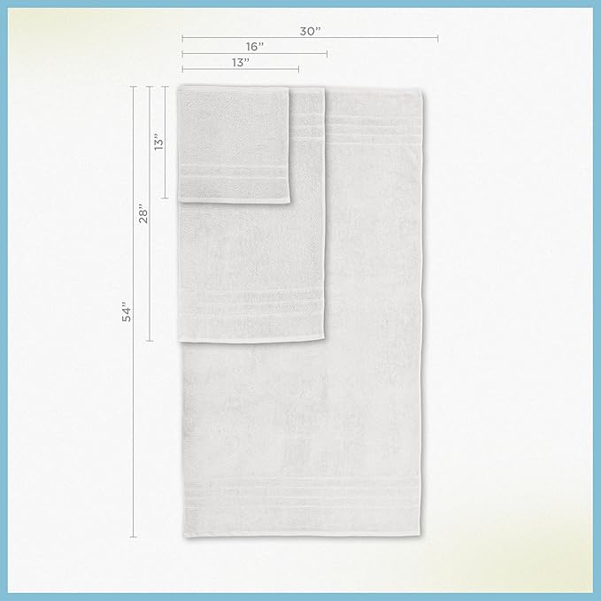 Martex 6-Piece Towel Set – Ultimate Performance – 100% Cotton – 2 Bath Towels – 2 Hand Towels – 2 Wash Cloths – Versatile – Low-Linting – Supersoft & Absorbent Bathroom Set – Easy Care – Optical White