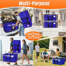 6-Pack Moving Bags with Backpack Straps & Carry Handles, 20 Gallons-76 L Heavy Duty Storage Totes for Space Saving, Foldable Storage Bags for College Dorm, Travel, Camping (Blue)