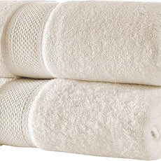 BAGNO MILANO Turkish Towels, Ultra Soft, Plush Luxury Turkih Cotton Bath Towels, Quick Dry Towel Set Made in Turkey (Cream, 6 Pcs Towel Set)