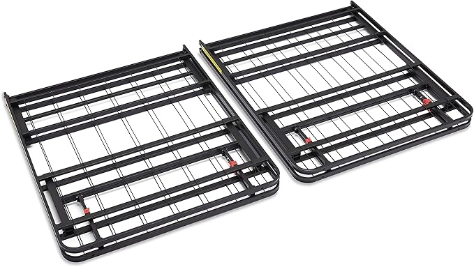 Amazon Basics Bed Frame with Storage, Foldable Metal Platform, Sturdy Steel, No Box Spring Needed, 14 inches High, Tool-Free Setup, King Size, Black