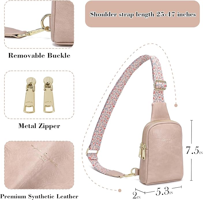 INICAT Travel Small Crossbody Sling Bags Women Cross Body Purses Passport Holder Vegan Leather Fanny Packs Birthday Gifts