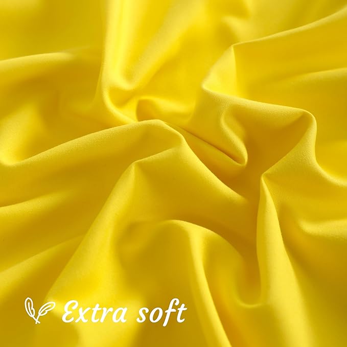 NTBAY King Pillow Cases Set of 2, 2 Pack Brushed Microfiber 20x36 Pillow Cases, Soft, Wrinkle, Fade, Stain Resistant Yellow Pillow Cases with Envelope Closure, 20x36 Inches, Yellow