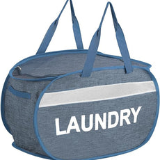 Collapsible Laundry Baskets with Lid, Foldable Clothes Hamper with Reinforced Handles, Sturdy Pop Up Hampers for Laundry, Tear Proof & Easy to Carry Laundry Hamper for Home, Dorm, Travel Blue