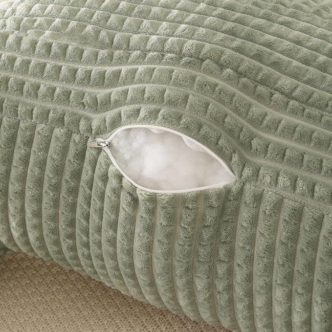 Reading Pillow for Sitting in Bed, Large Backrest Reading Pillow with Arm Rest,Back-Rest Support Cushion for Sit Up on Couch, Sofa, and Floor, Dorm Essentials (Green Flannel, Large(19"))