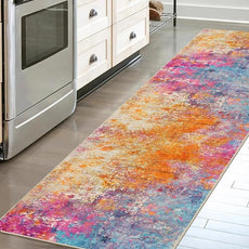 Lahome Modern Abstract Runner Rug - 2x7 Colorful Rug Runners for Hallways Non Slip Laundry Room Rug Washable Carpet Runner, Rainbow Soft Non Skid Indoor Runner for Bedroom Kitchen Bathroom