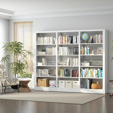 Bookshelf,5-Tier Industrial Bookshelf, White Bookcases and Bookshelves,Tall Bookshelf Storage Organizer,Freestanding Bookshelf for Living Room, Bedroom,Home Office,Metal Bookshelf (White, Bookshelf-3)